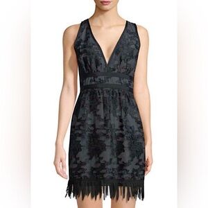 MAX STUDIO | Black Lace Flapper Inspired Lace & Fringe Hem